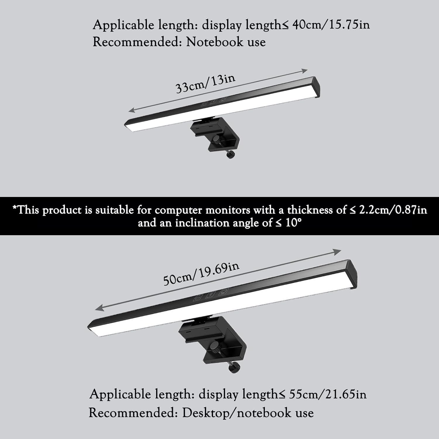 Screen Glare, e-Reading Task Lamp, Touch Control, Dimmable 3 Color Temperature,timer 60