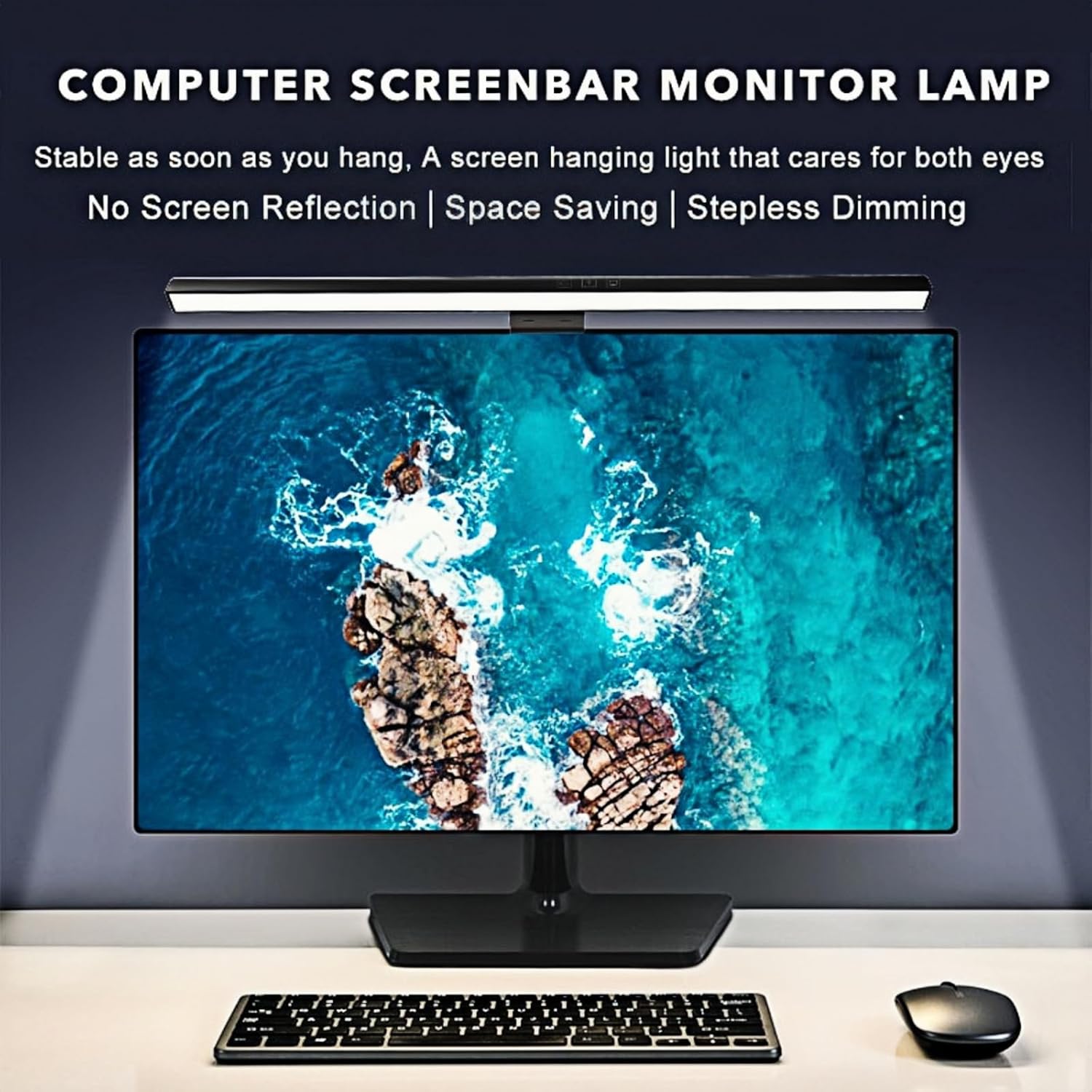 Screen Glare, e-Reading Task Lamp, Touch Control, Dimmable 3 Color Temperature,timer 60