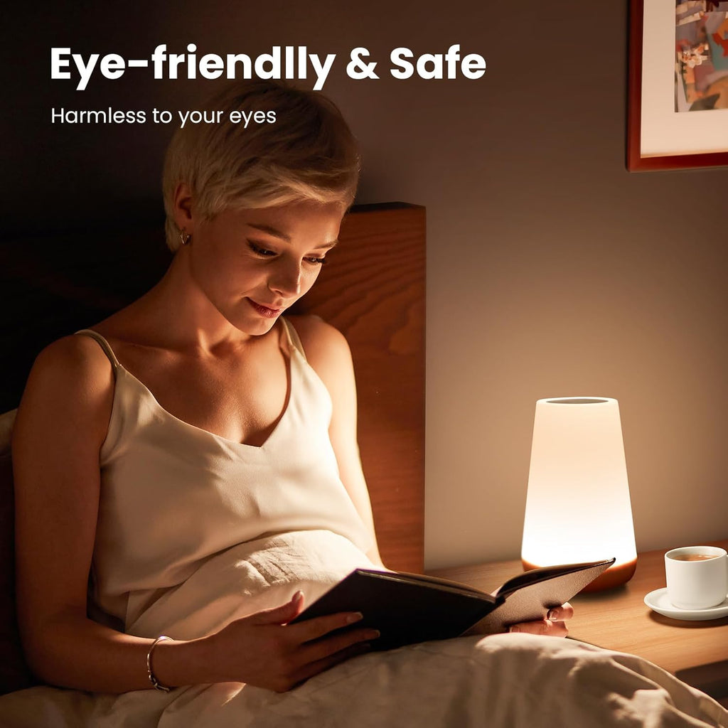 Portable Table Sensor Control Bedside Lamps with Quick USB Charging