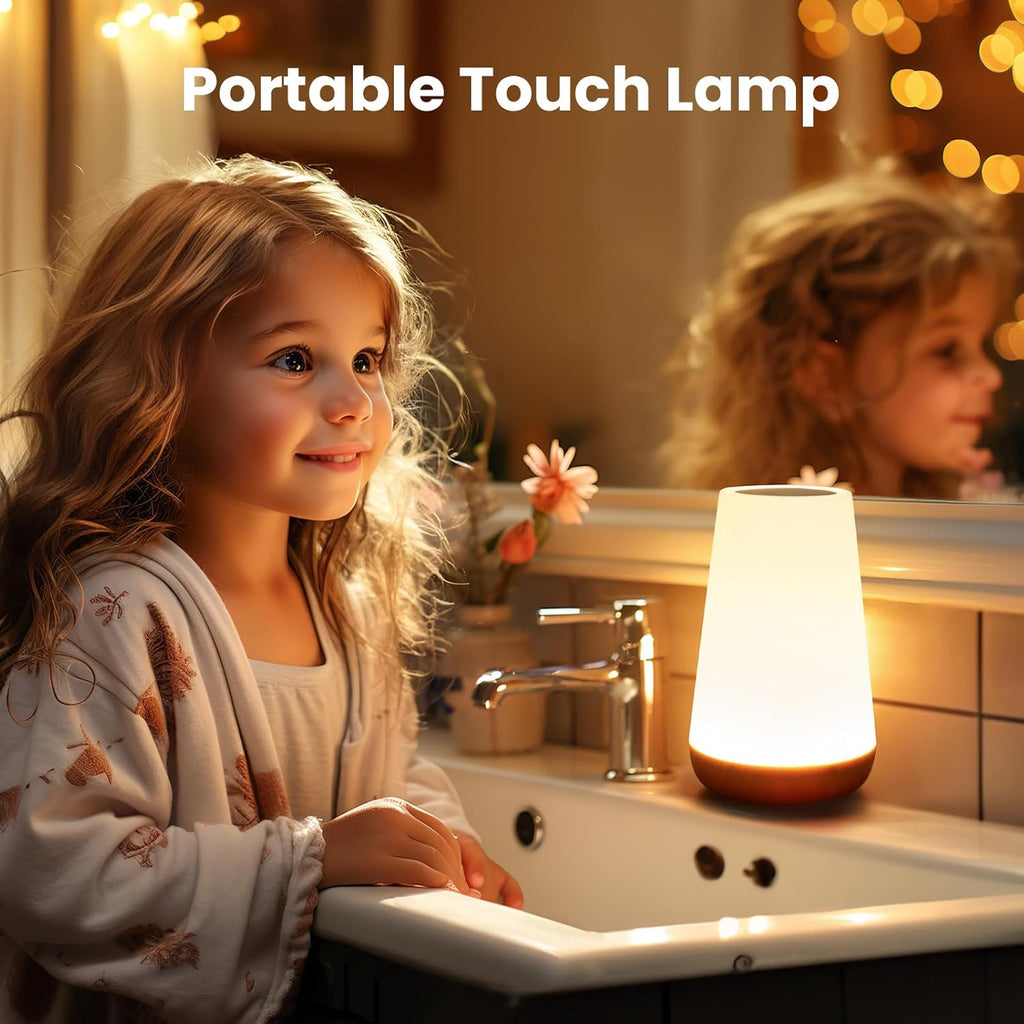 Portable Table Sensor Control Bedside Lamps with Quick USB Charging